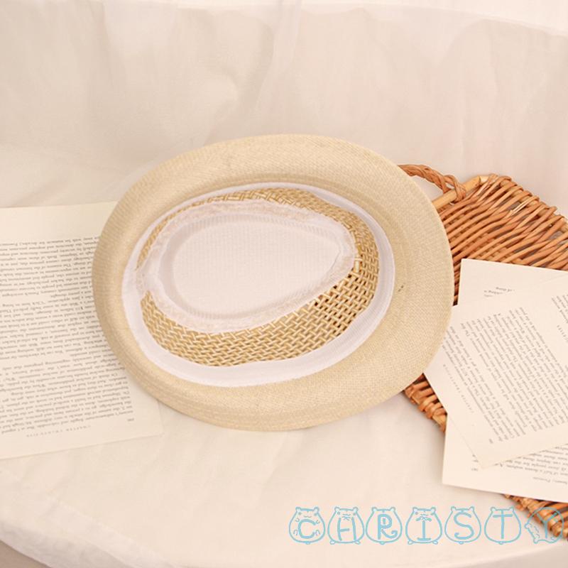 Mũ Cói Rộng Vành Chống Tia UV Phong Cách Vintage Thời Trang Đi Biển Mùa Hè Cho Bé Trai