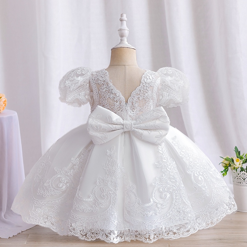 Đầm Dự Tiệc Thêu Hoa Màu Đỏ Dành Cho Bé Gái