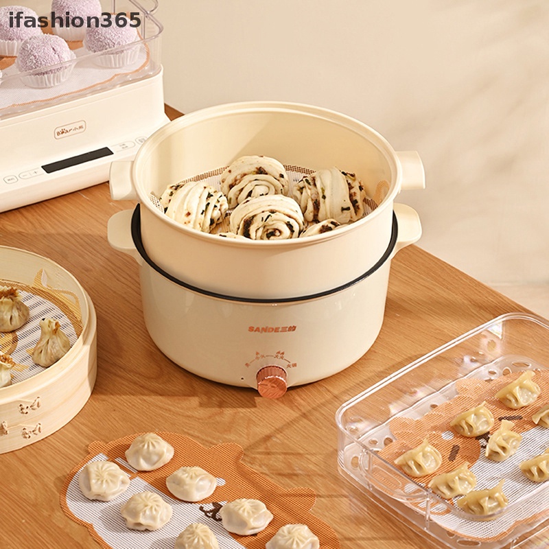 Miếng Lót Nồi Hấp Bánh Bao Hình Tròn Bằng Silicon Không Dính Tái Sử Dụng Linh Hoạt ifashion365