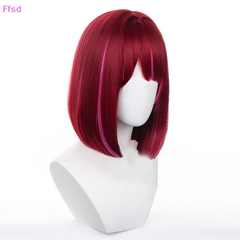 Tóc Giả Ngắn 34cm Màu Đỏ Hồng Hỗn Hợp Hóa Trang Oshi No Ko Arima Kana
