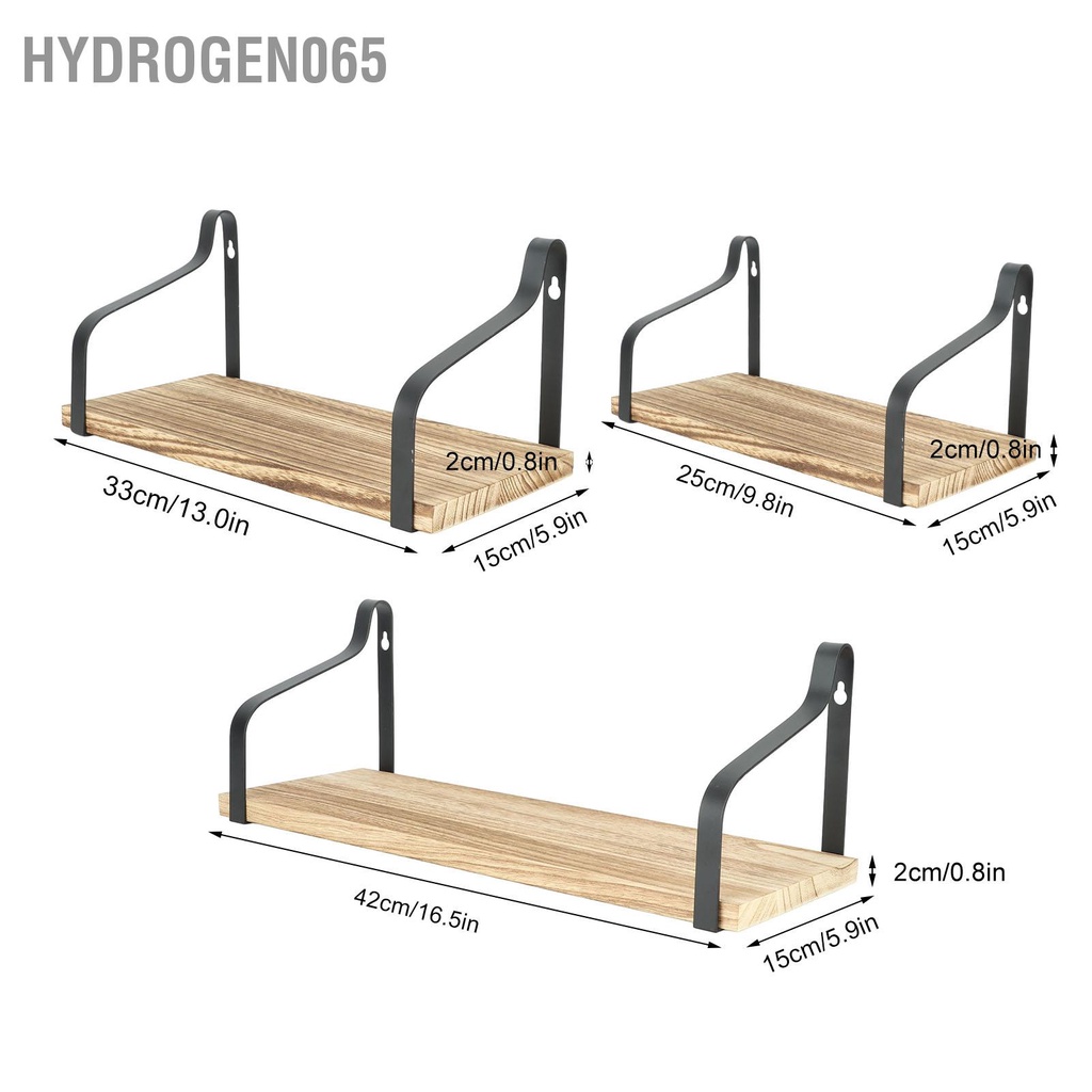 Hydrogen065 3 Kệ Nổi Bền Treo Tường Gỗ Mộc Mạc Tinh Tế Cho Gia Đình Cửa Hàng Văn Phòng