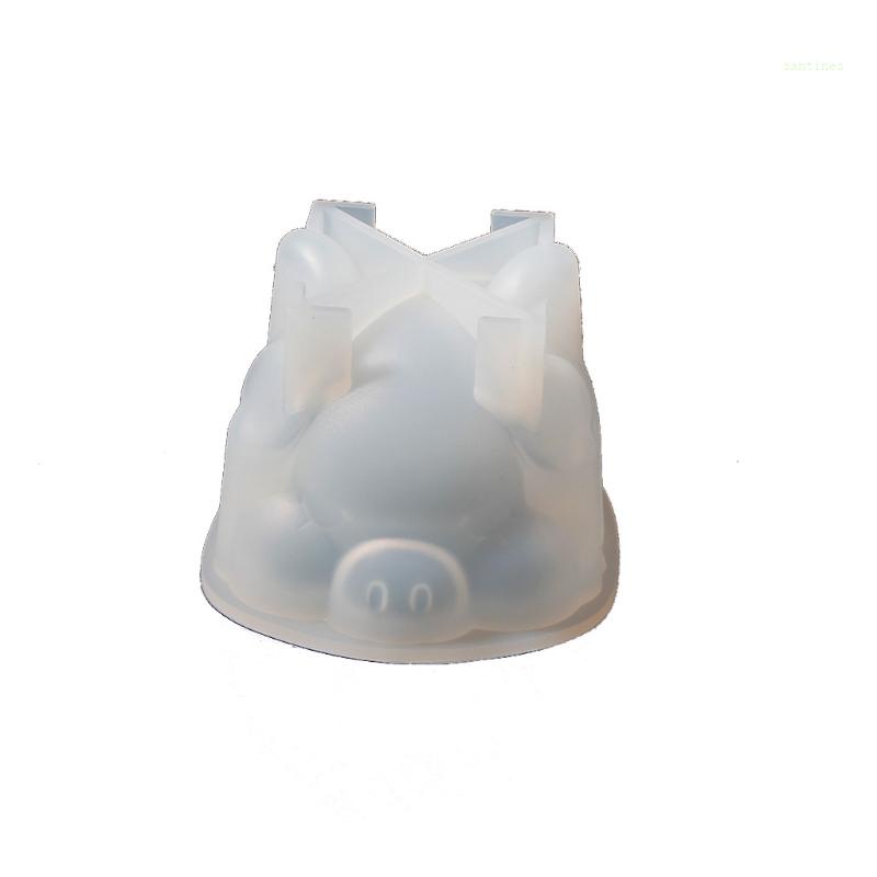 Khuôn Silicon Làm Đồ Trang Trí Hình Chú Heo Hoạt Hình Dễ Thương DIY