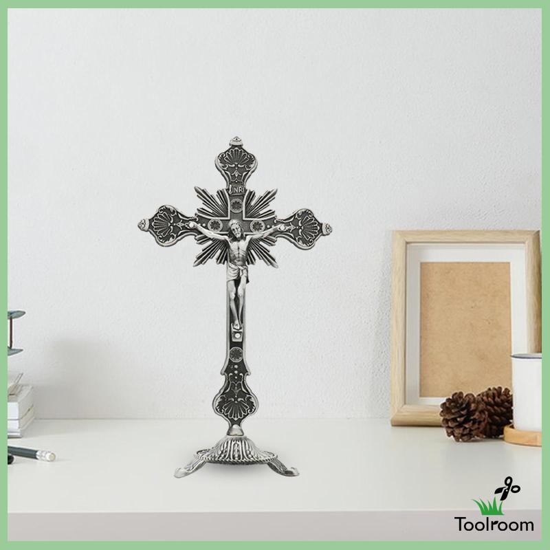 Cây Thánh Giá Kim Loại 10 Inches Để Bàn Trang Trí Nhà Cửa