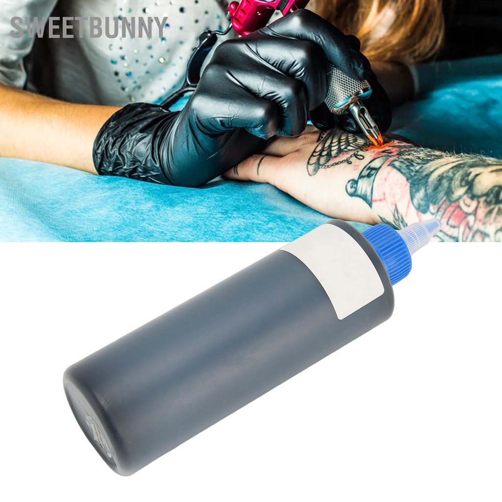 SweetBunny Black Tattoo Practice Ink Esay Colored Dung tích lớn Body Art Pigment for Beginners Professionals 240ml