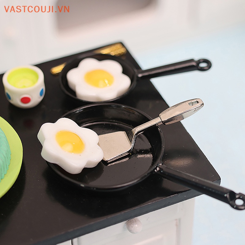 1 Bộ Chảo Chiên Trứng Trang Trí Nhà Búp Bê Tỉ Lệ 1: 12
