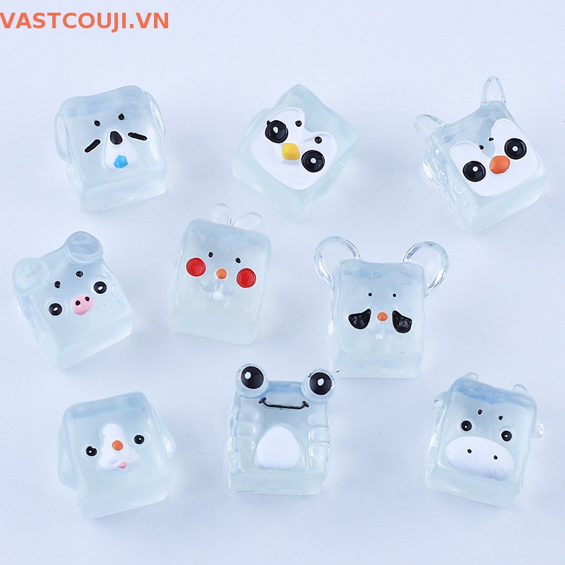 Bộ 5 Mô Hình Lập Phương Đá Viên Bằng Resin Mini Họa Tiết Hoạt Hình Dễ Thương Dùng Trang Trí