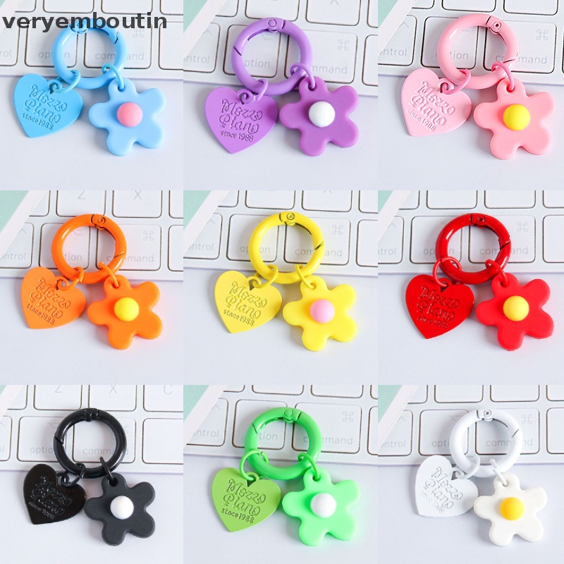 Móc Khóa Hình Hoa Nhiều Màu Sắc Dễ Thương Dùng Trang Trí Ba Lô / Ô Tô