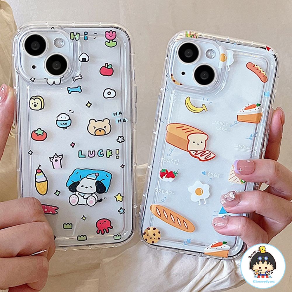 Ốp Điện Thoại TPU Mềm Có Túi Khí Chống Sốc In Hình Bánh Mì Cho IPhone 14 Pro Max 13 12 11 Pro Max XS XR 7 8 Plus
