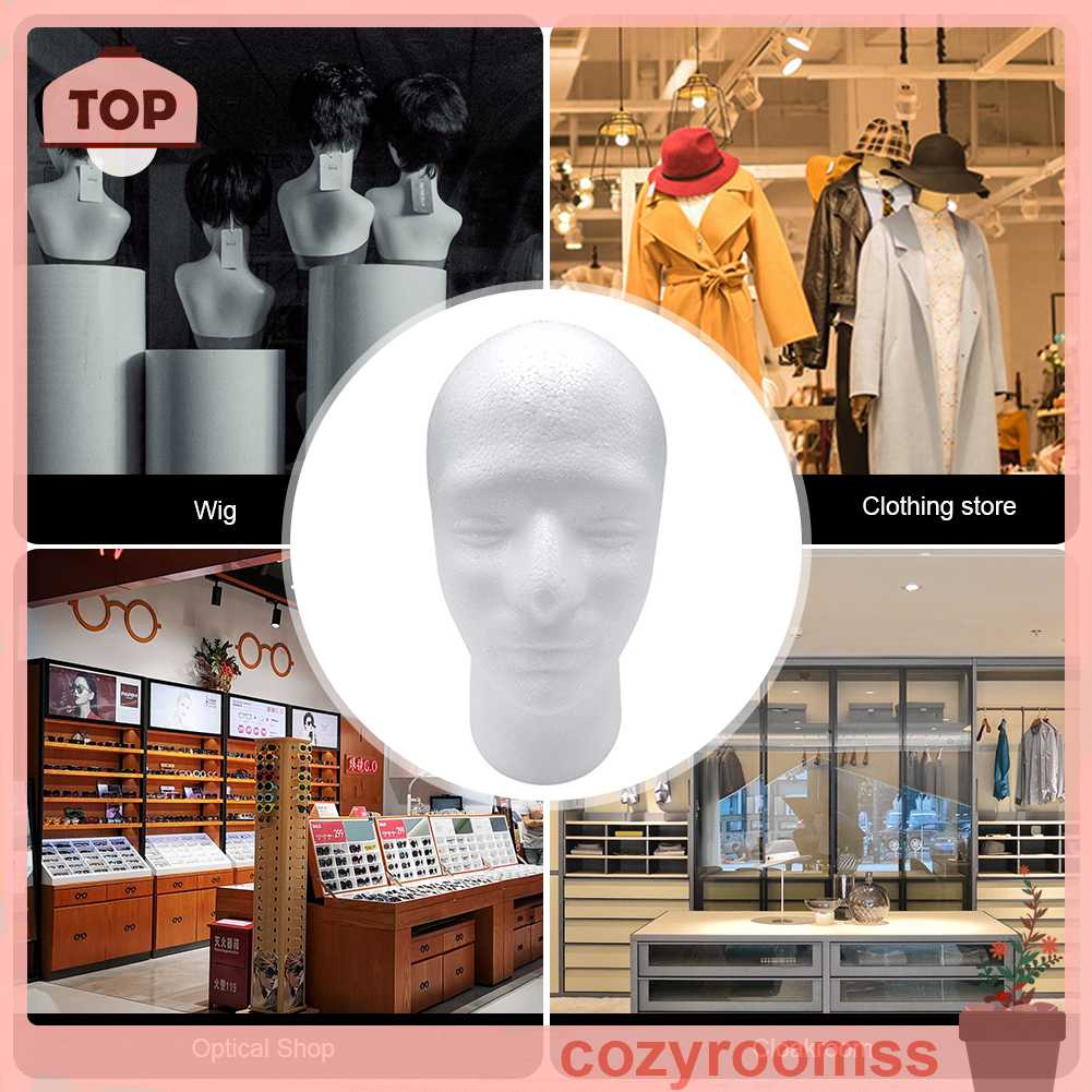 Đầu Ma Nơ Canh Nam Trưng Bày Tóc Giả Bằng Xốp Đứng