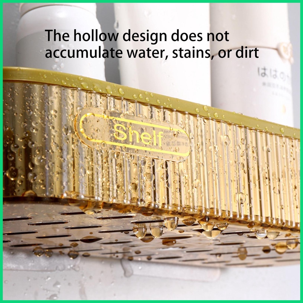 Kệ Đựng Đồ Dùng Gắn Góc Tường Nhà Tắm Tự Dính Tiện Dụng