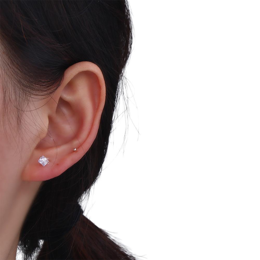 Bông Tai Hình Vuông Cỡ Nhỏ Phong Cách Hàn Quốc Tinh Tế Thời Trang Cho Nữ