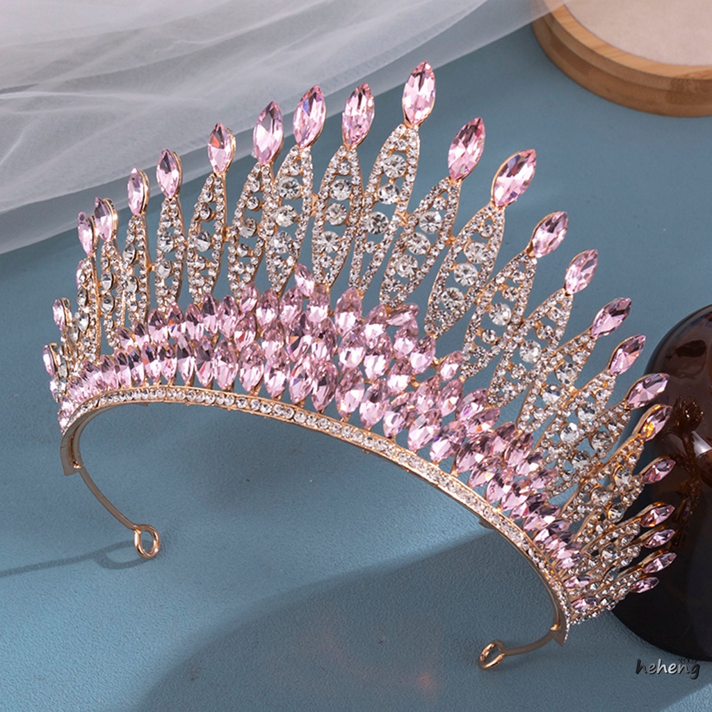 Cài Tóc Hình Vương Miện Đính Đá Chống Trượt / Mài Mòn Cho Cô Dâu