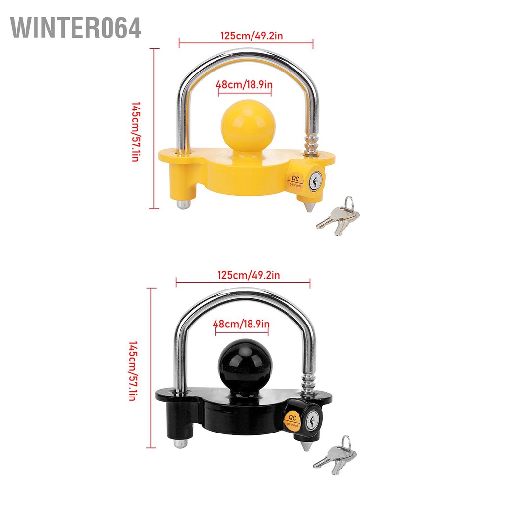 Winter064 Trailer Hitch Ball Lock Có Thể Điều Chỉnh Heavy Duty Steel cho 1 đến 7/8 trong 2in Khớp Nối 2 5/16in với Chìa Khóa