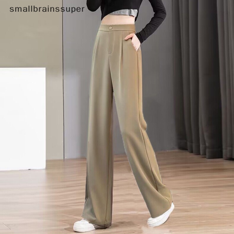 Quần Chiffon Ống Rộng Lưng Cao Xếp Ly Phong Cách Hàn Quốc Thời Trang Xuân Hè Cho Nữ