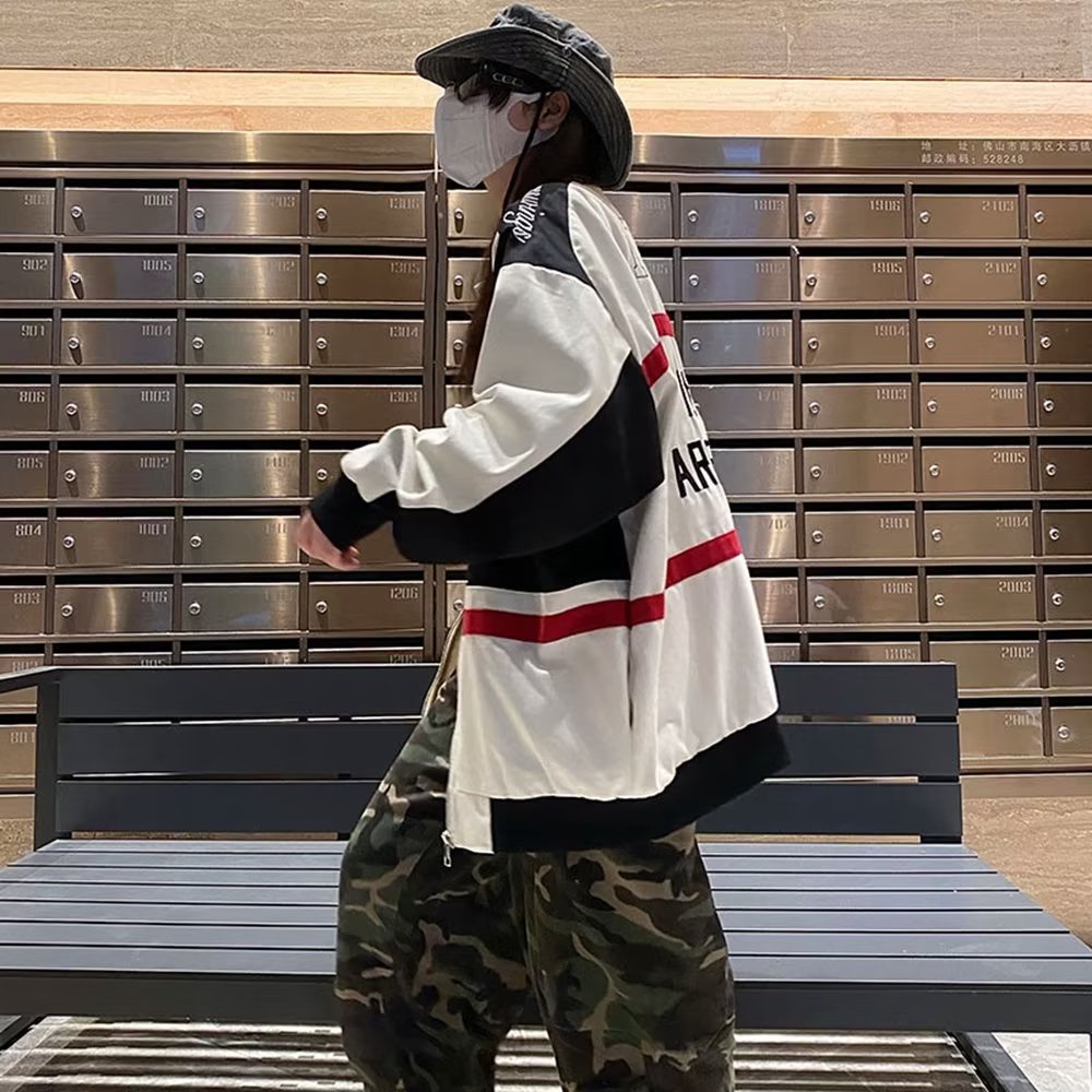 Áo Khoác Dáng Rộng Phong Cách hiphop Đường Phố Mỹ Cá Tính Cho Nam Nữ