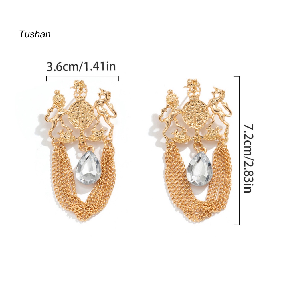 1 Cặp Bông Tai Đính Đá Sáng Bóng Phong Cách Cổ Điển Thời Trang Dành Cho Nữ