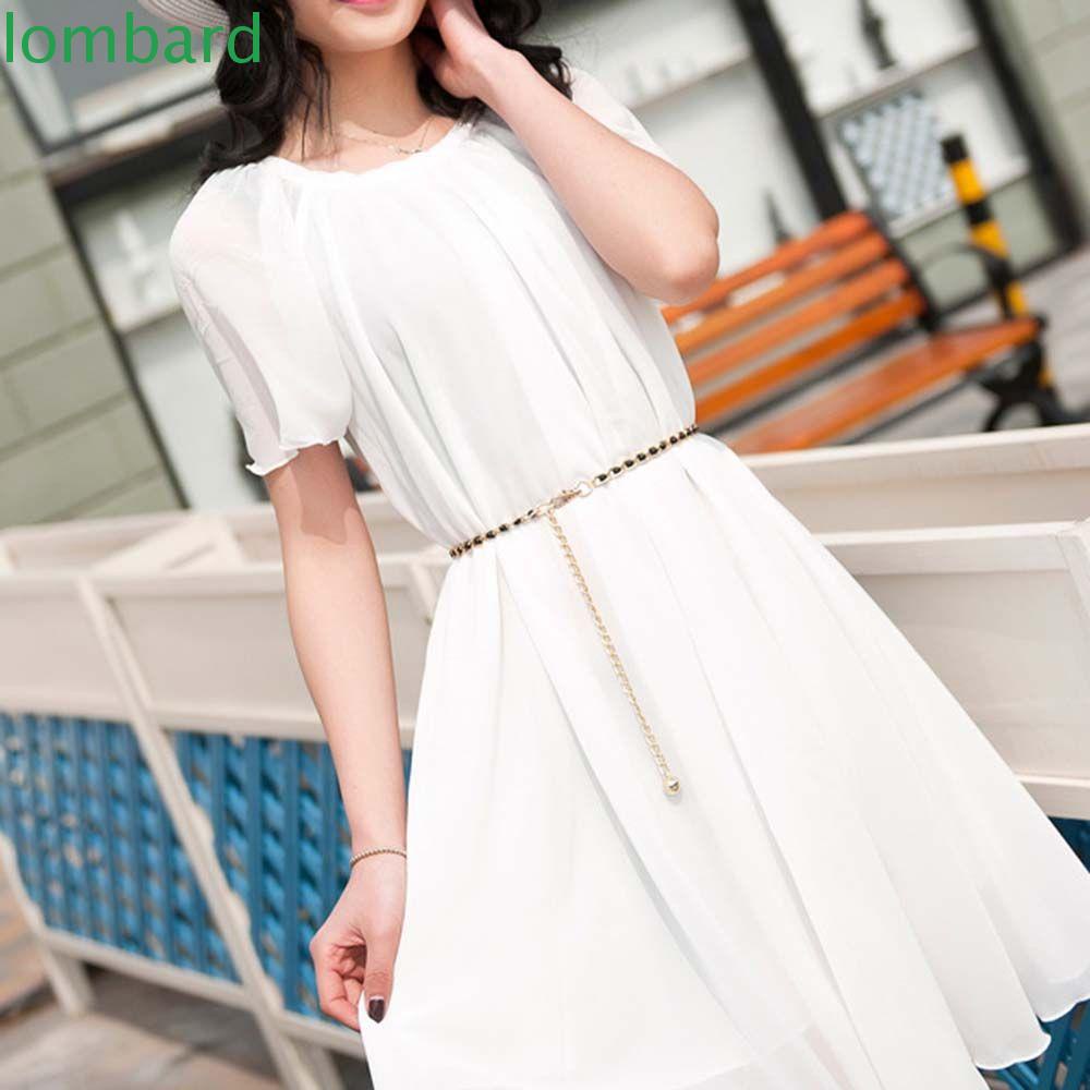 Thắt Lưng Bện Dây Đính Hạt Lớn Chất Lượng Cao Thời Trang Tiệc Cưới|Dây Chuyền Chuỗi Hạt Kim Loại Mạ Vàng