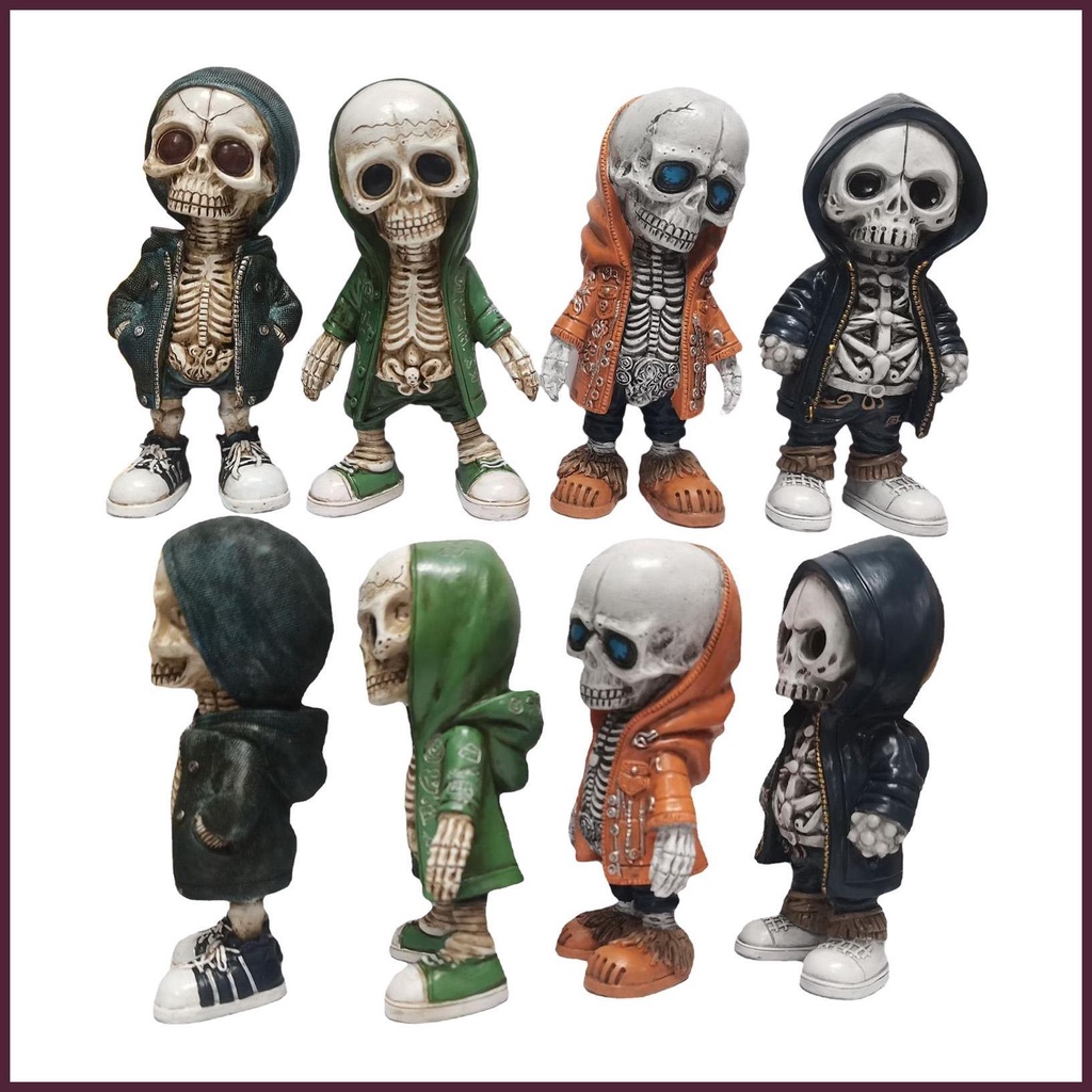 Mô Hình Đầu Lâu Bằng Nhựa Resin Phong Cách Gothic Nhỏ Gọn Trang Trí Tưởng Niệm