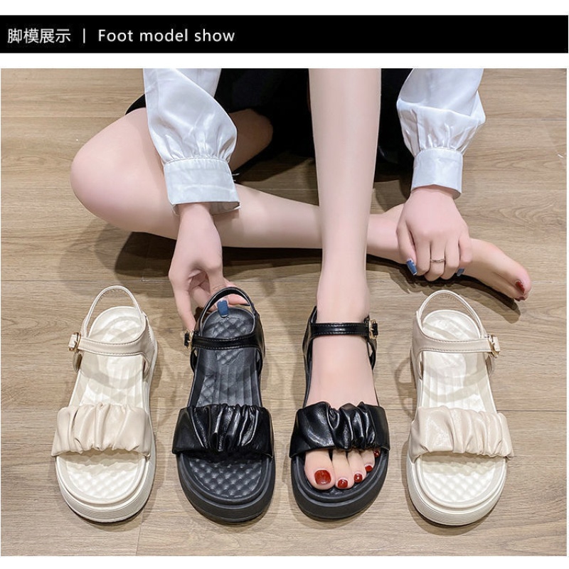 Giày Sandal Đế Phẳng Dày Dặn Phong Cách Mới 2023 Cho Nữ