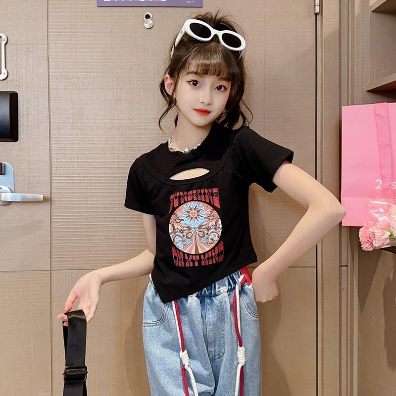 Áo Thun Tay Ngắn In Hình Cô Gái Chiên 2 Phong Cách Mỹ Thời Trang Mùa Hè Cho Nữ