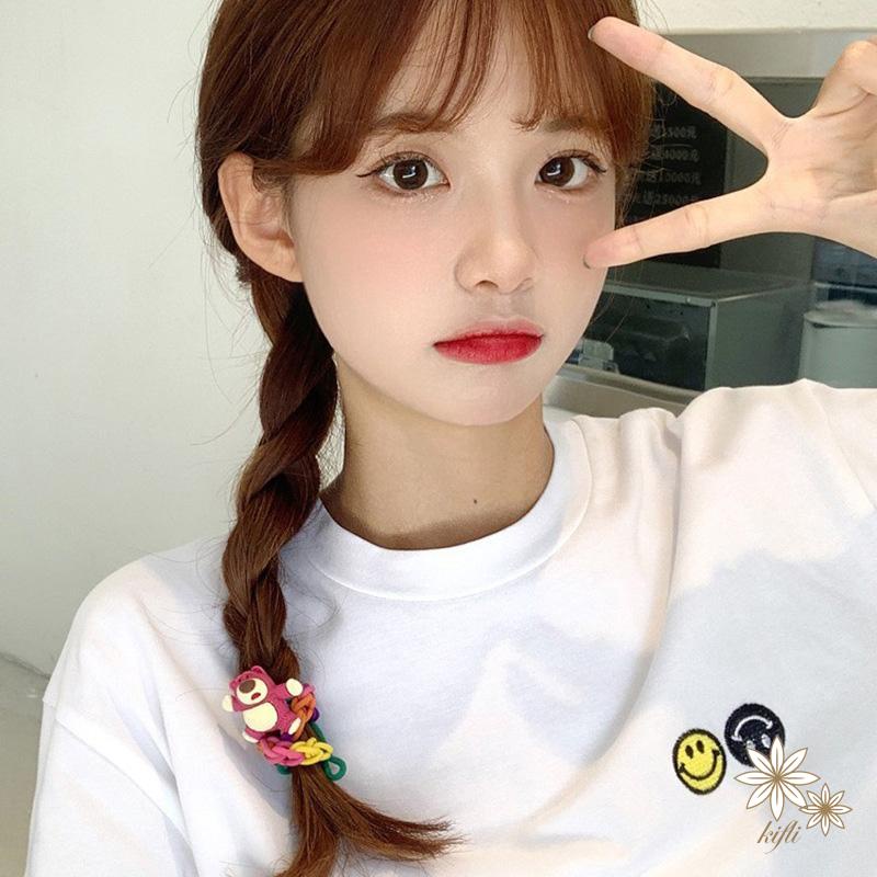 Vòng Tay Dây Bện Diy Mặt Hình Gấu Dâu Tây Dễ Thương Đa Năng Thời Trang Cho Cặp Đôi