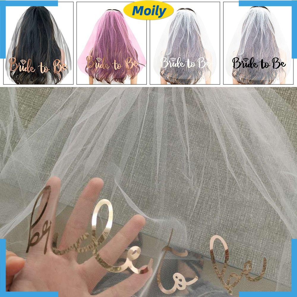 Set 2 Mạng Che Mặt In Chữ BRIDE TO BE Trang Trí Tiệc Cưới