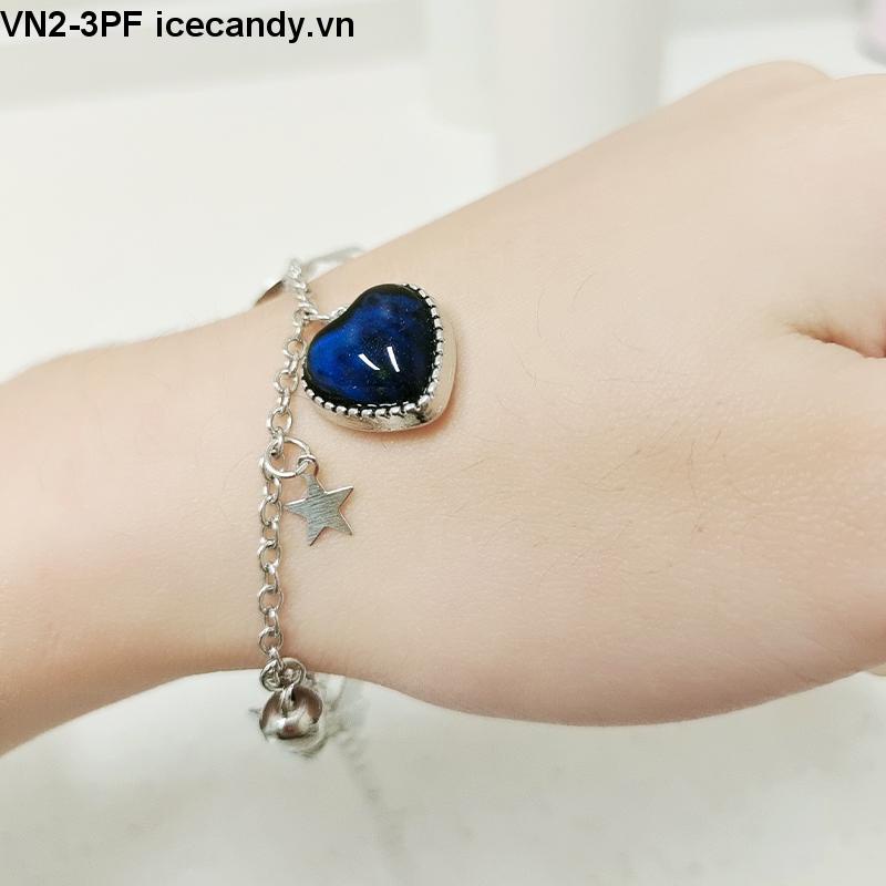 🥟ice🥟Vòng Tay Trái Tim Bướm Chuông Đổi Màu Nữ Sinh Cặp Đôi Vòng Tay Tinh Tế