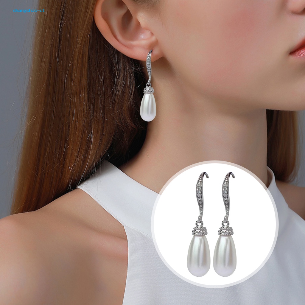 1 Cặp Bông Tai Ngọc Trai Giả Hình Giọt Nước Cho Nữ