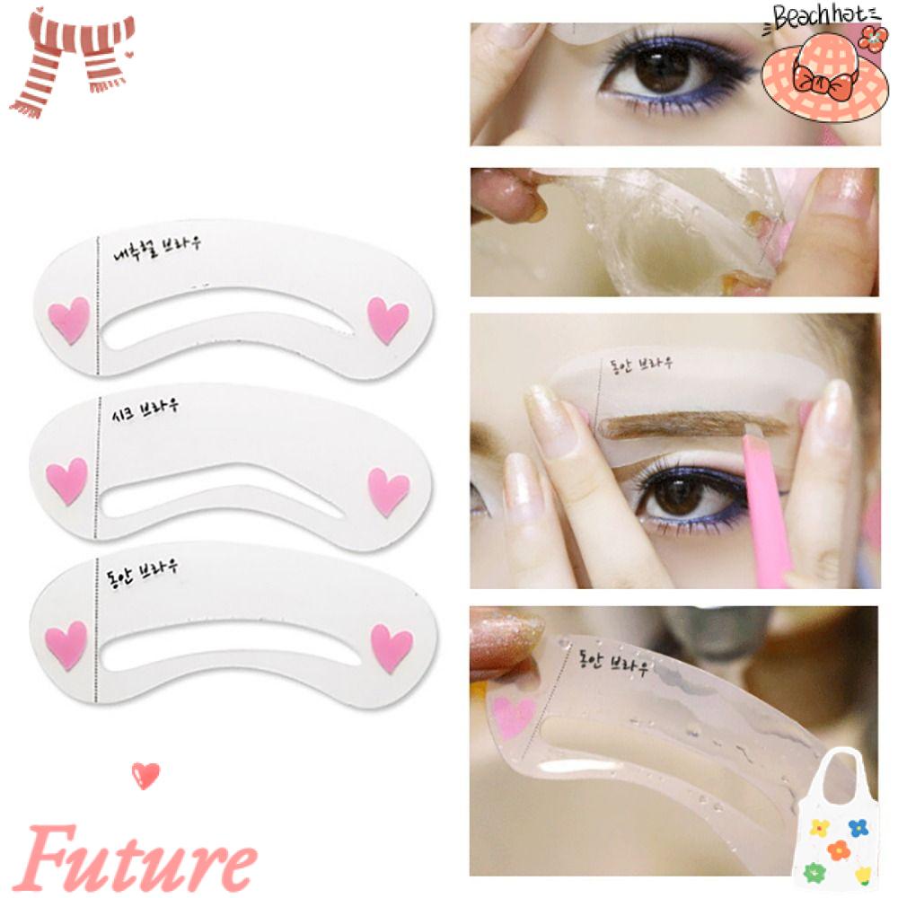 Set Khuôn Vẽ Lông Mày 24 Kiểu Tự Trang Điểm Tiện Dụng