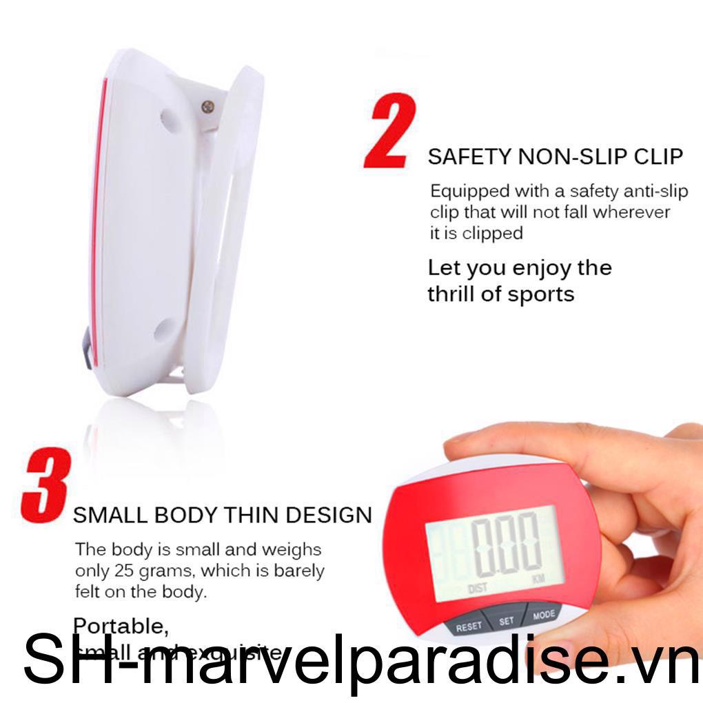 Dụng Cụ Đếm Bước Đi Bộ Có Kẹp An Toàn Chống Nước Màn Hình LCD Đếm Calories Đa Năng