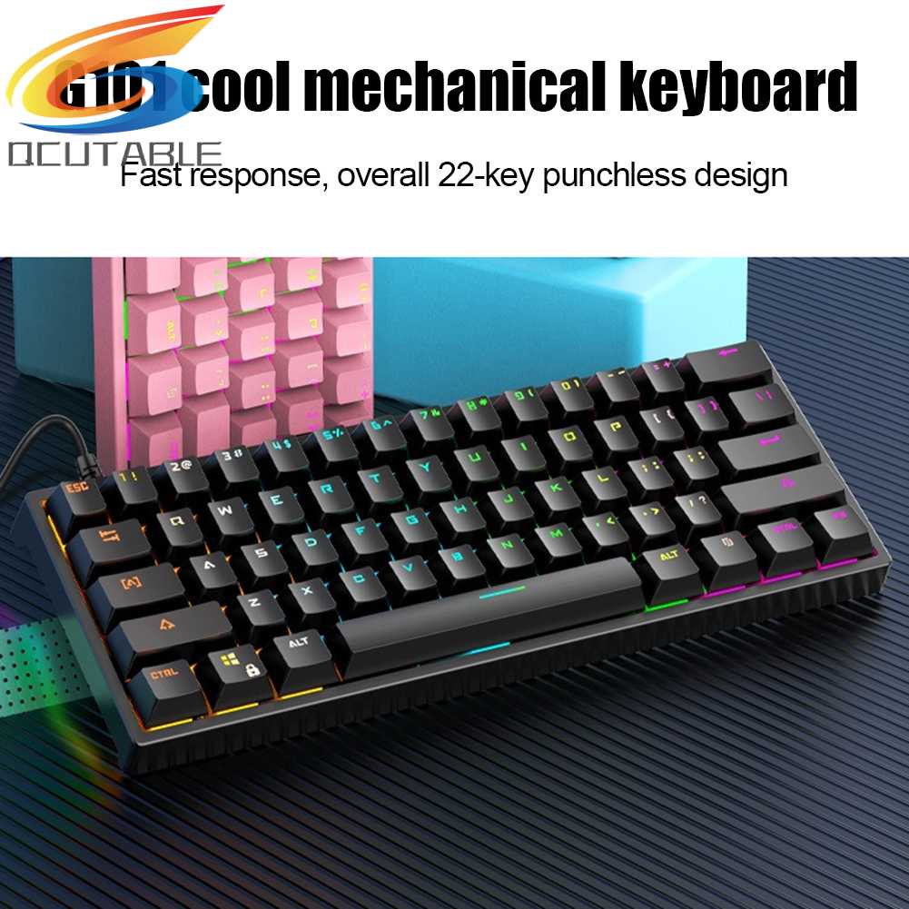 Bàn PhíM Có Dây 61 PhíM Với Led NềN Xanh Lá Cho PC / Laptop