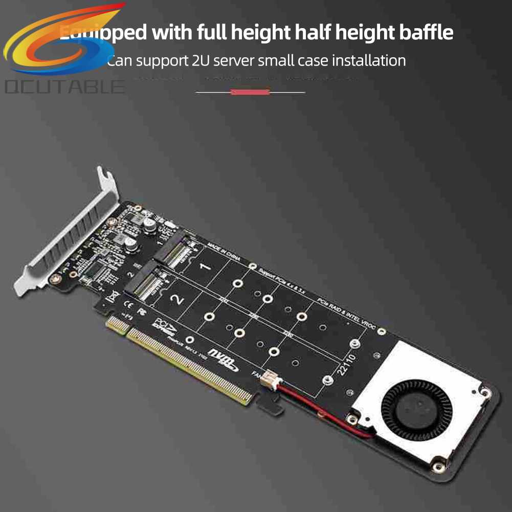 Card Chuyển Đổi 4Disk NVME Raid PCI-E4.0X16 Hai Mặt Cho 2230 / 2242 / 2260 / 2280mm