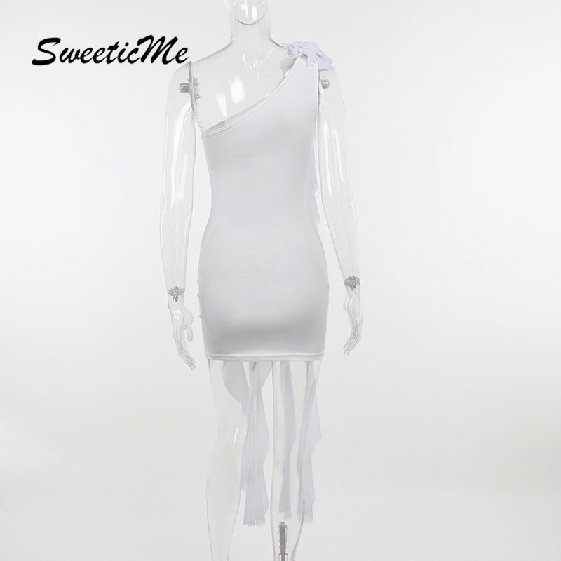 Đầm Ngắn Dáng Ôm Eo Thấp Màu Trơn In Họa Tiết Hoa Thời Trang Mới 2023 Dành Cho Bạn Nữ