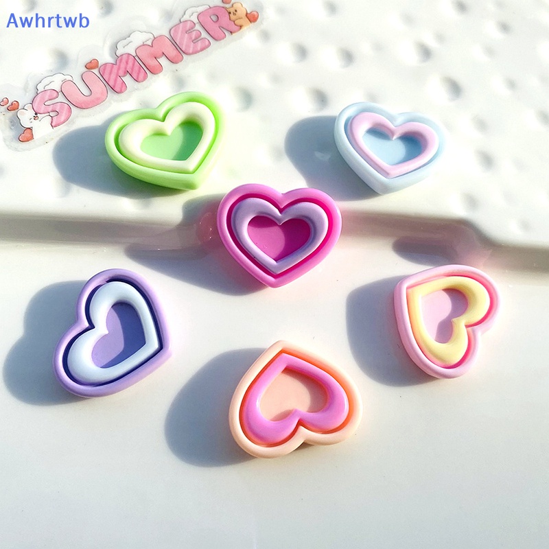 Set 10 Phụ Kiện Trang Trí Điện Thoại Hình Trái Tim Nhiều Màu Sắc Mới