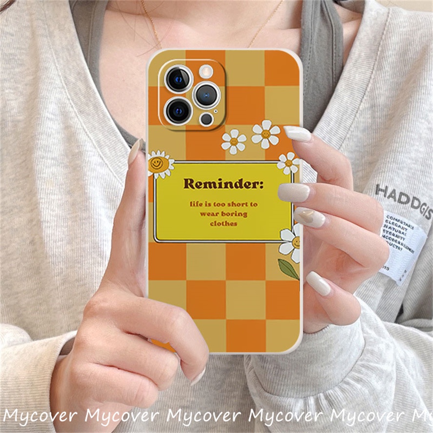 Ốp Điện Thoại Silicon Họa Tiết Hoa / Trái Cam Cho iPhone 11 13 12 14 Pro Max X XR Xs Max 6 7 8 Plus