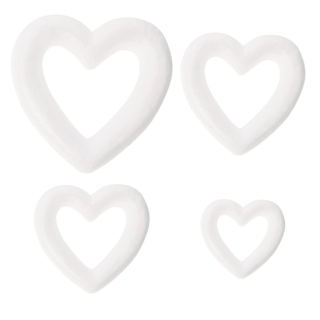 Set 4 Trái Tim Xốp Polystyrene Trang Trí Vòng Bắt Giấc Mơ