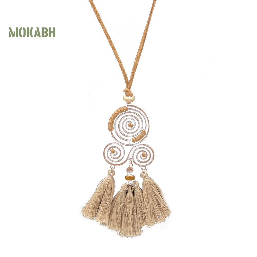 Vòng cổ Dáng Dài Phối Tua Rua Phong Cách Bohemian Thời Trang