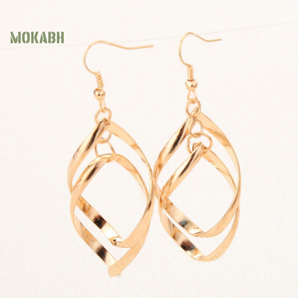 Bông Tai Hình Giọt Nước Dạng Xoắn Ốc Thanh Lịch Cho Nữ