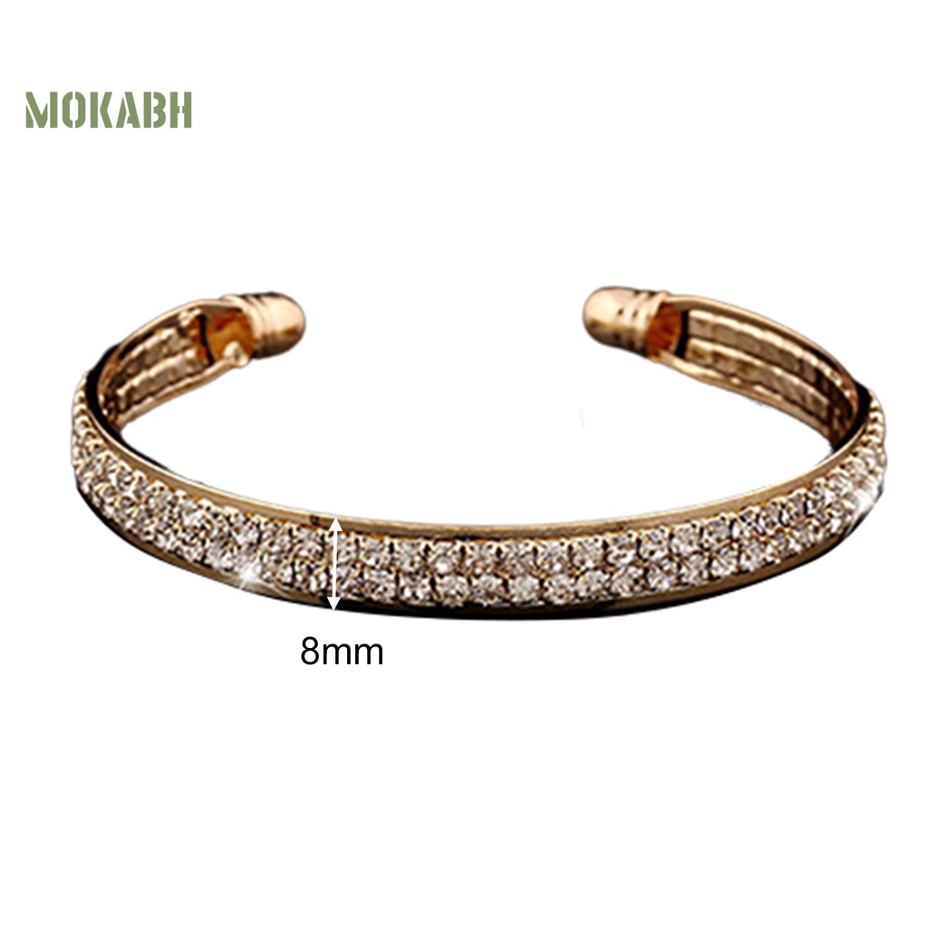 Vòng Đeo Tay Mạ Bạc Đính Đá Lấp Lánh Thời Trang Cho Nữ