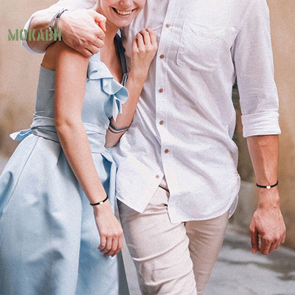 Vòng Tay Dây Bện Mặt 26 Chữ Cái Tùy Chỉnh Thời Trang Cho Cặp Đôi