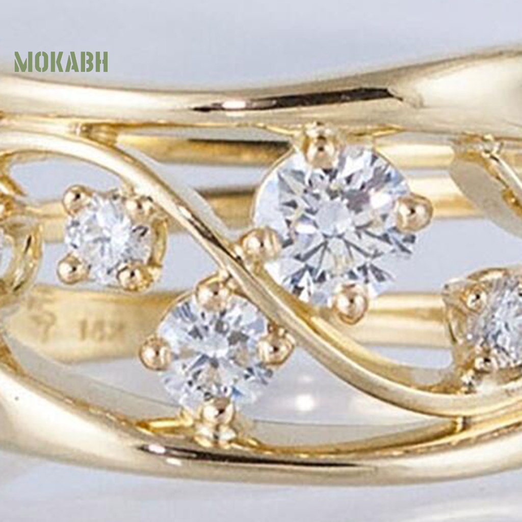 Nhẫn Đính Hôn Đính Đá Zircon Chống Bức Xạ Cho Nữ