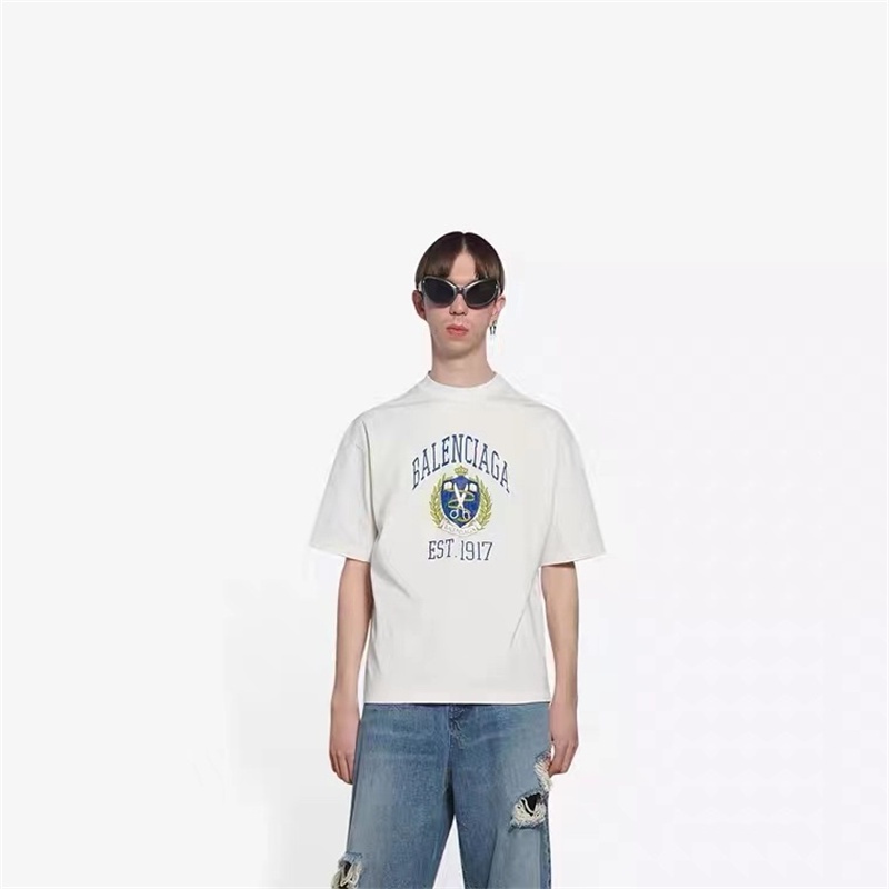 B Áo Thun Tay Ngắn Dáng Rộng In Hình Kéo Xé Thời Trang Thường Ngày Chất Lượng Cao