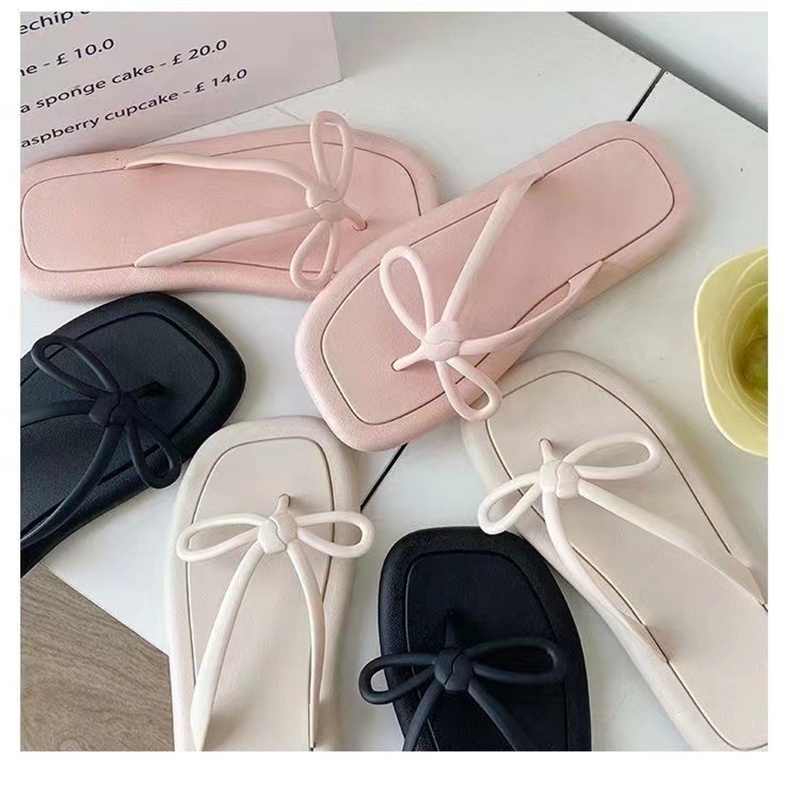 Dép Xỏ Ngón Chống Trượt Đính Nơ Thời Trang Cho Gia Đình