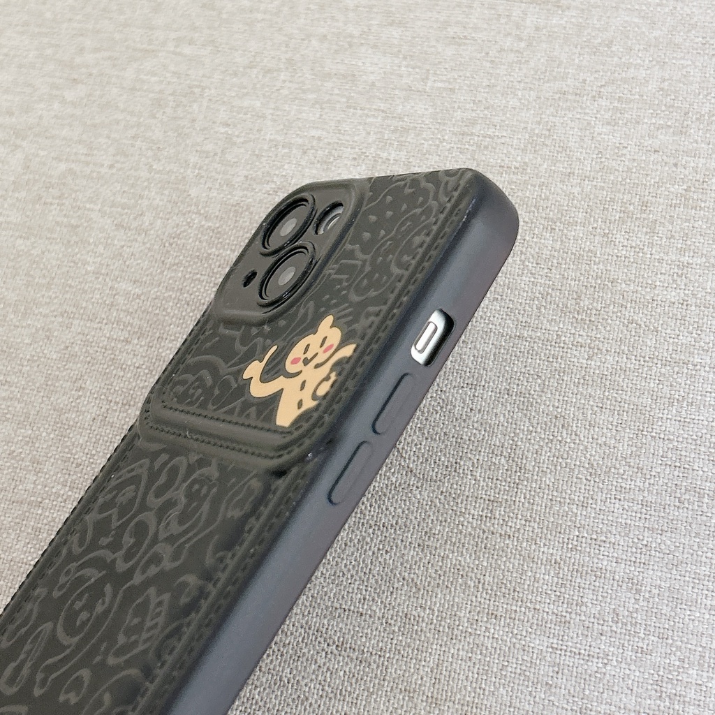 Ốp Điện Thoại tpu Dẻo Màu Đen Họa Tiết Hoạt Hình Dễ Thương Chống Sốc Cho iPhone 14 13 12 11 PRO MAX