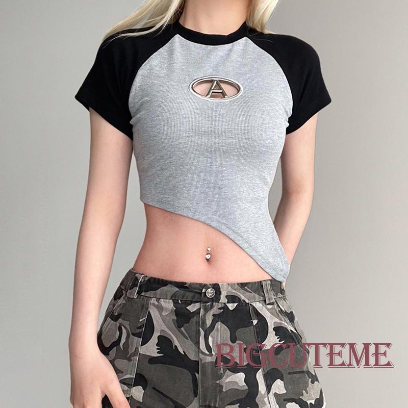 Áo Thun Ngắn Tay Vạt Lệch Thời Trang Mùa Hè Dành Cho Nữ