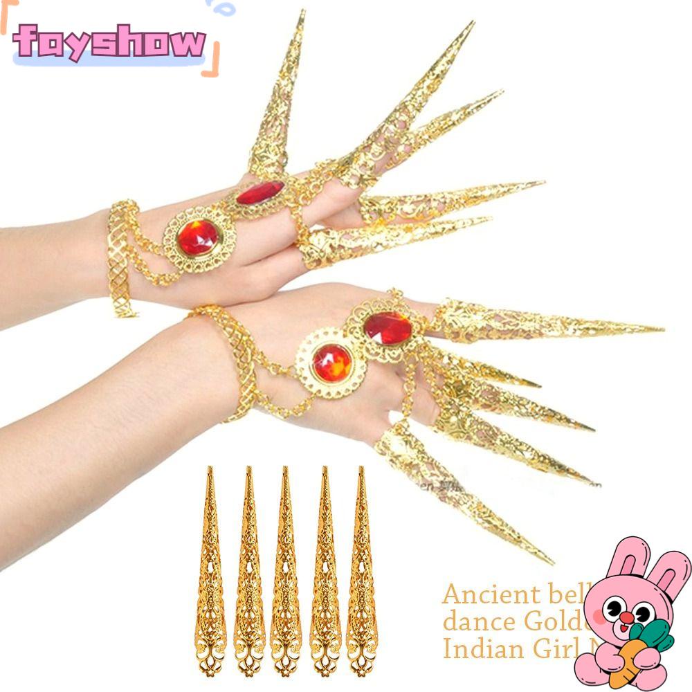 Bộ 5 Móng Tay Giả Hình Chim Công Tinh Tế|Móng Tay Giả Tập Múa Chất Lượng Cao