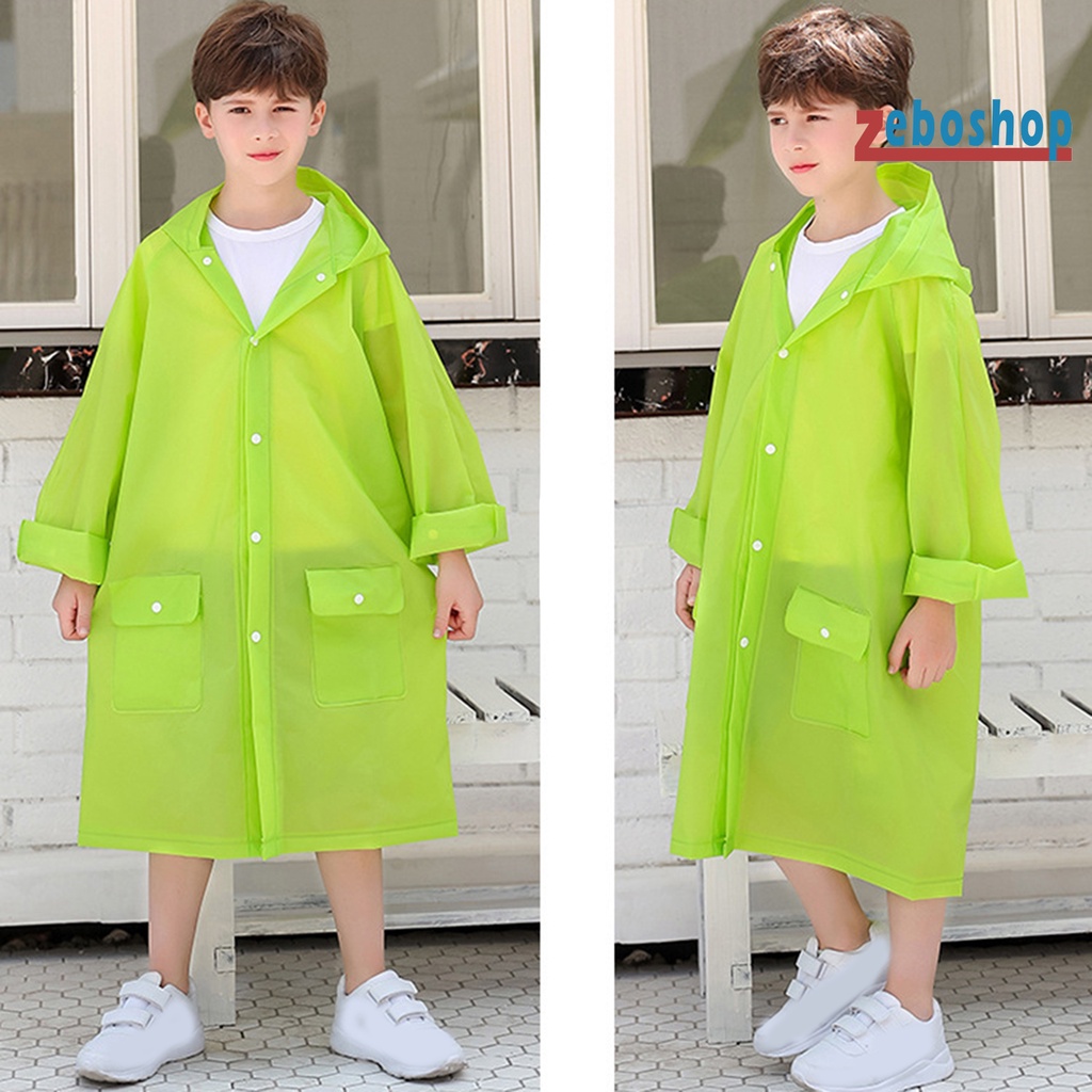 Áo Mưa Có Mũ Trùm Màu Sắc Trơn Chống Rò Rỉ Thân Thiện Với Môi Trường Cho Trẻ Em