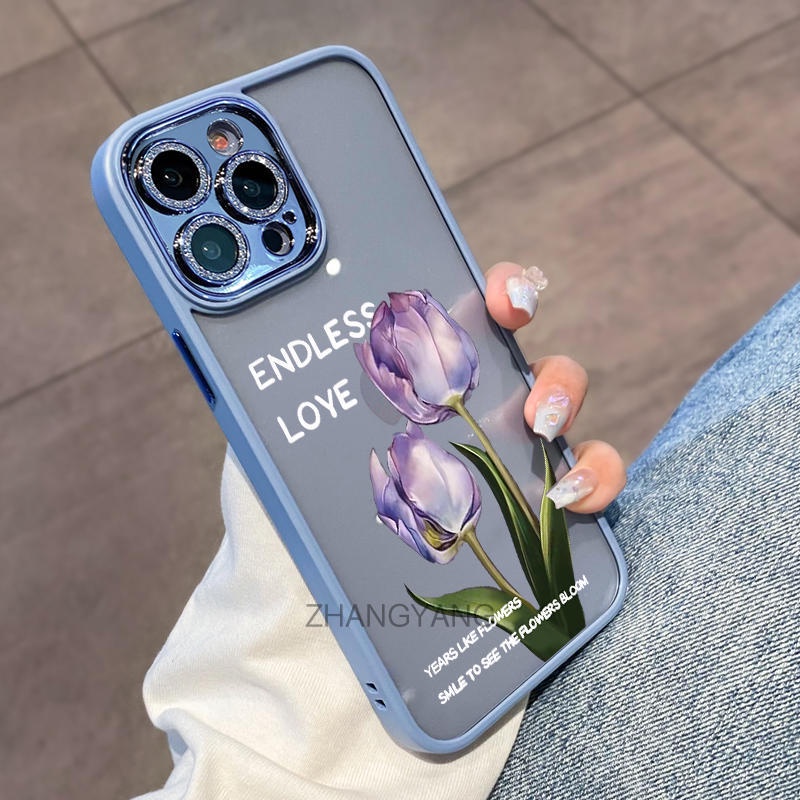 Ốp Điện Thoại TPU Silicone Mềm Họa Tiết Hoa Tulip Cho iPhone 12 iPhone 12 Pro iPhone 12 Pro Max