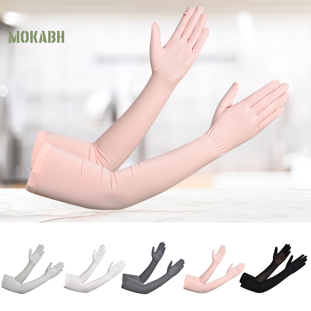 1 Cặp Găng Tay Silicone Dài Chống Trượt Chống Tia UV Độ Co Giãn Cao Cho Nữ