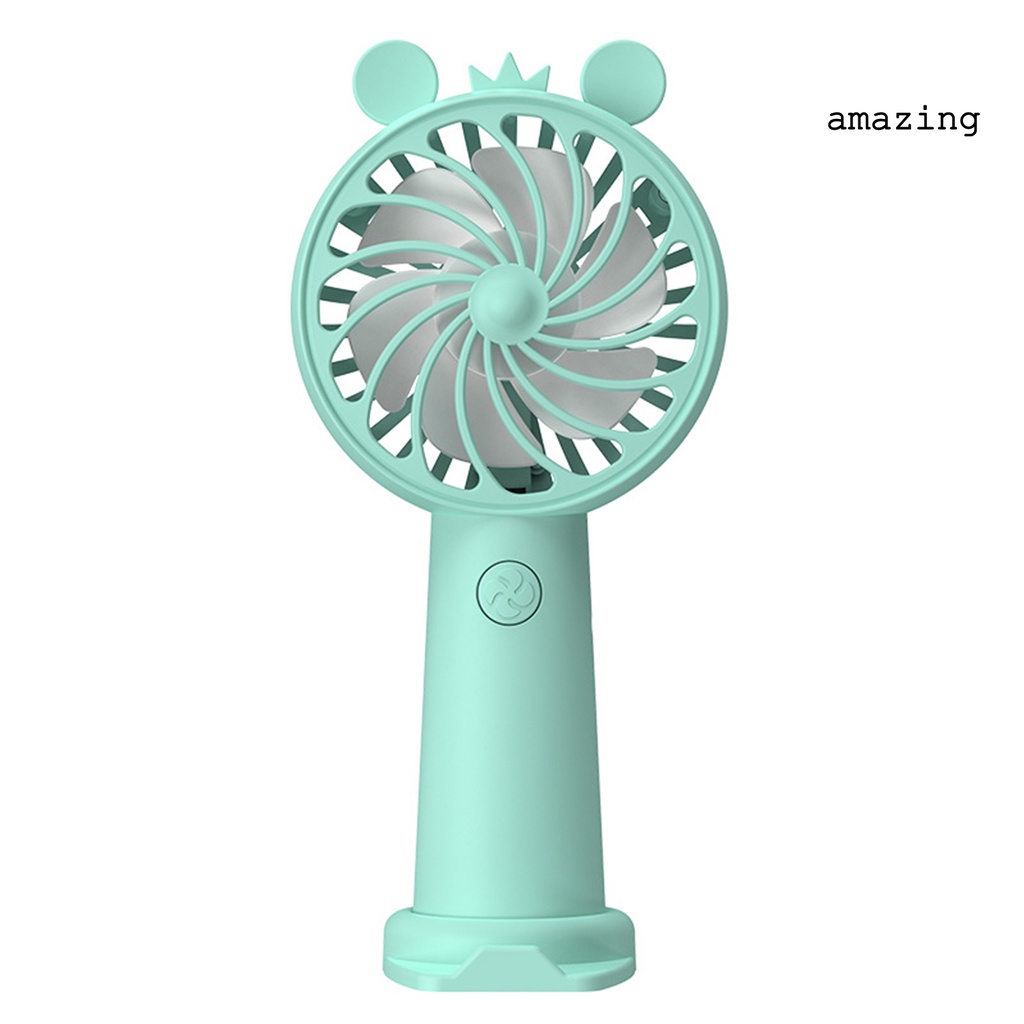 Quạt Tản Nhiệt USB Mini Cầm Tay Bằng Nhựa Hình Tai Hoạt Hình Dễ Thương Tiếng Ồn Thấp Có Thể Sạc Lại